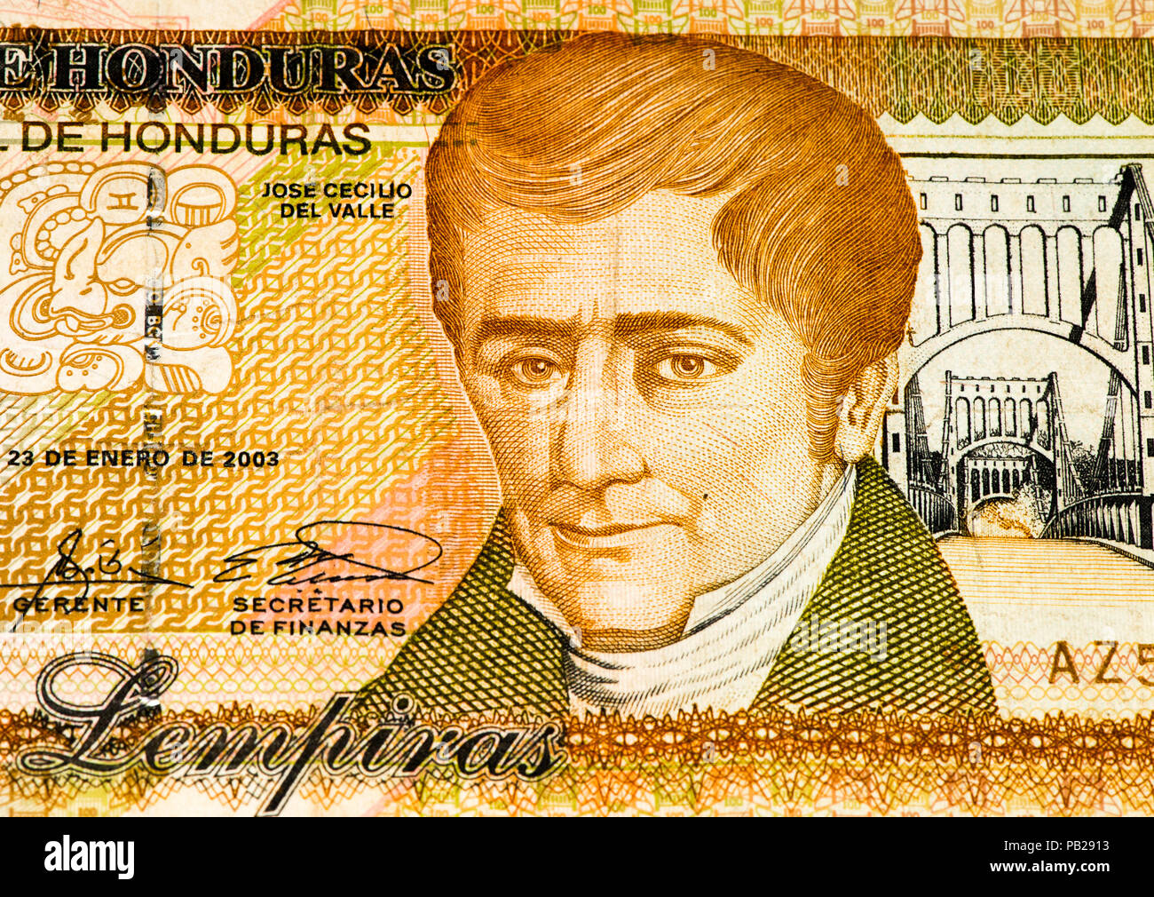 100 lempiras Bank note. Lempira es la moneda nacional de Honduras Fotografía de stock Alamy 100 lempiras Bank note. Lempira es la moneda nacional de Honduras Fotografía de stock Alamy