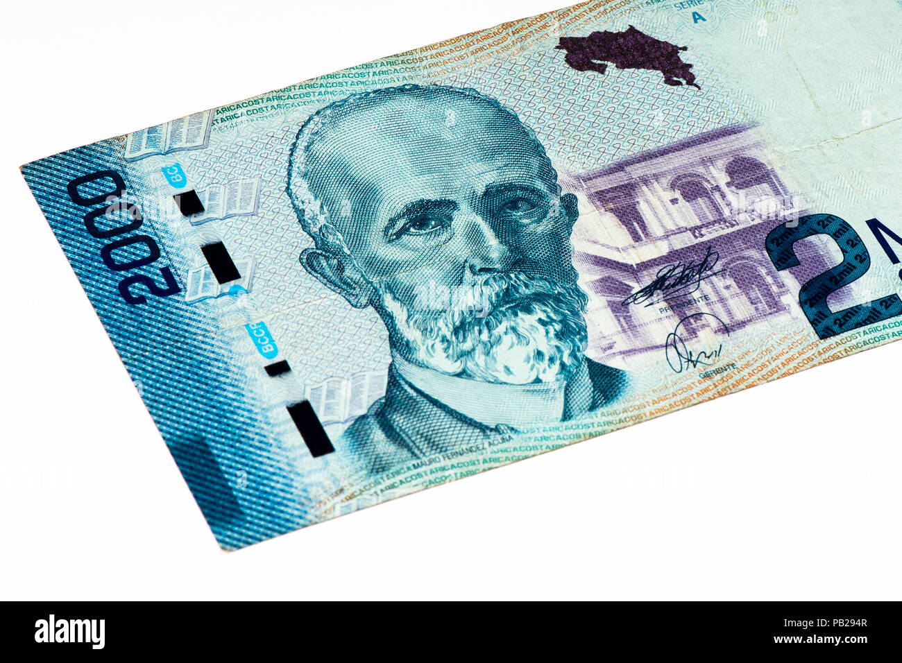 2000 colones costarricenses Bank note. Colones es la moneda nacional de ...