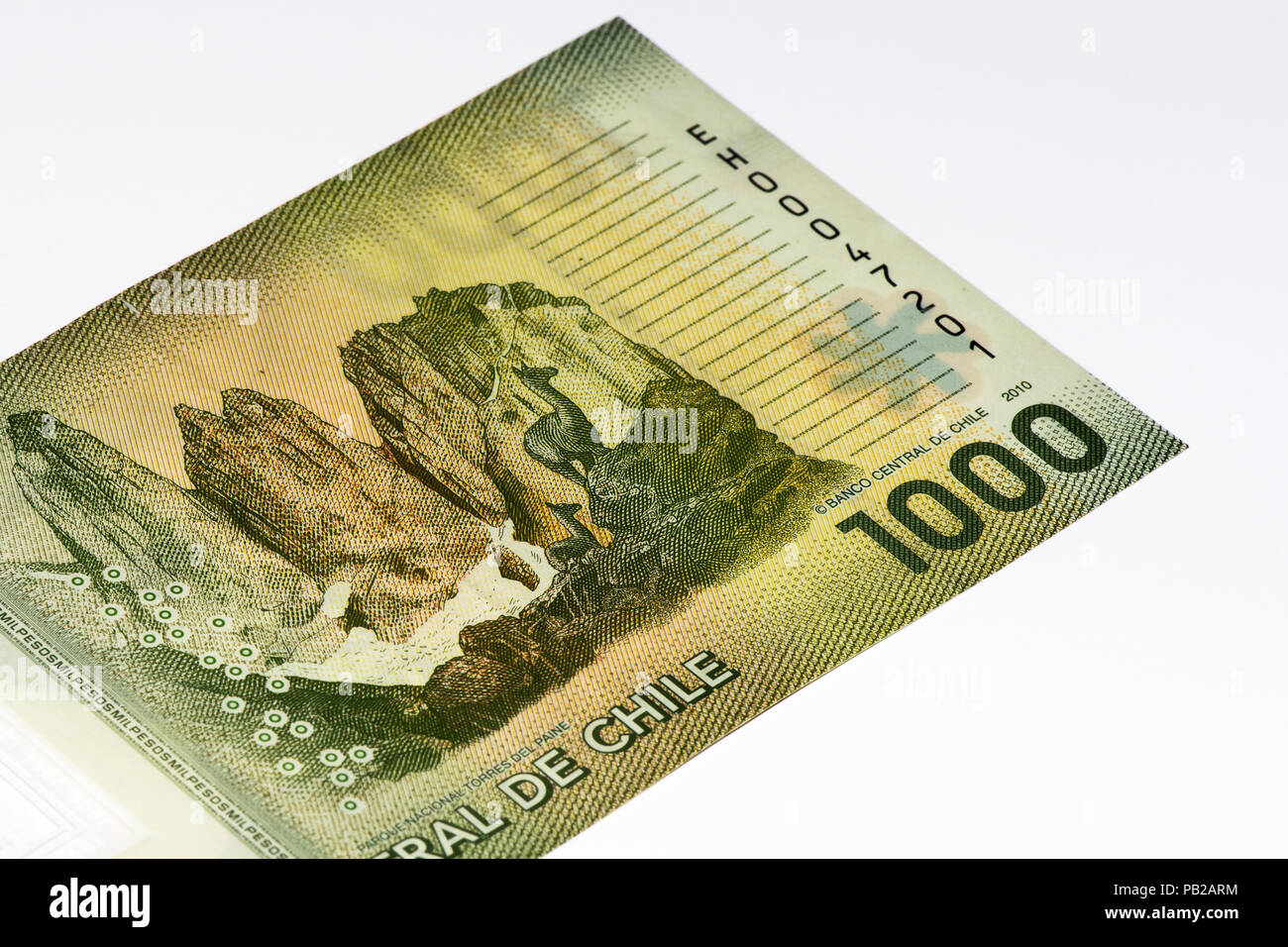 1000 pesos chilenos Bank note. Peso chileno es la moneda nacional de