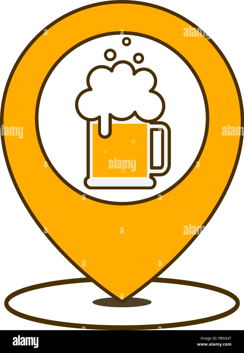 Icono de punto de cerveza. Ubicación de pub. Ilustración vectorial aislado  sobre fondo blanco Imagen Vector de stock - Alamy
