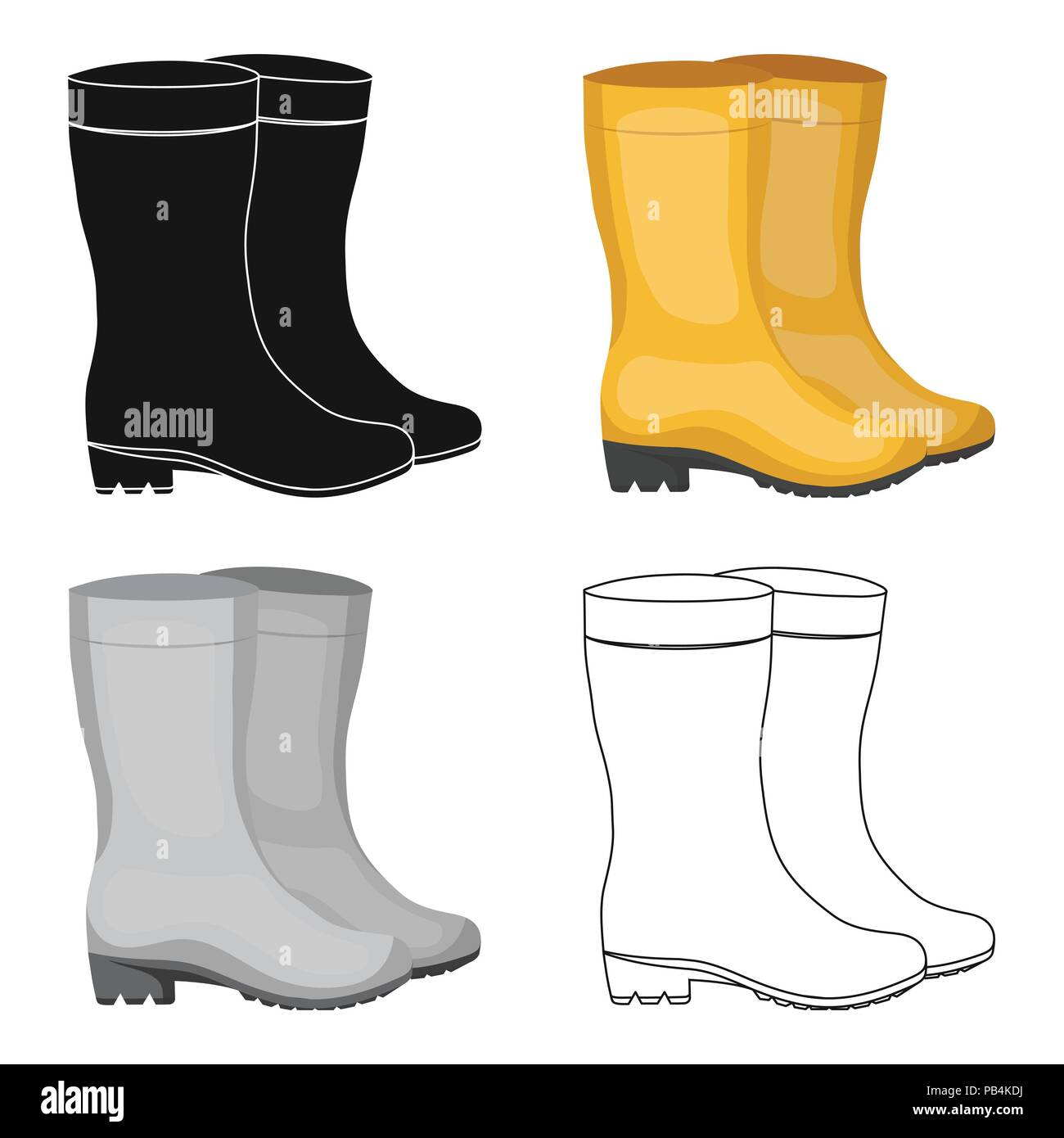 Botas impermeables de goma amarilla para las mujeres para trabajar en la  Huerta y Jardinería.Farm único icono en el estilo de dibujos animados de  símbolos vectoriales ilustración web de stock Imagen Vector