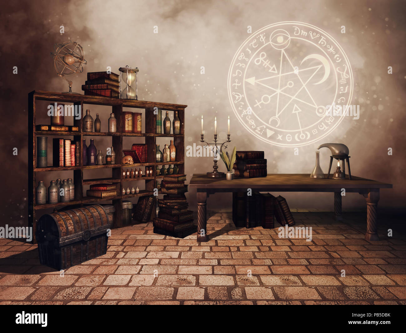 Sala De Estudio De Alquimista De Fantasia Con Velas Libros Botellas Y Simbolos Alquimicos 3d Render Fotografia De Stock Alamy https www alamy es sala de estudio de alquimista de fantasia con velas libros botellas y simbolos alquimicos 3d render image213405911 html