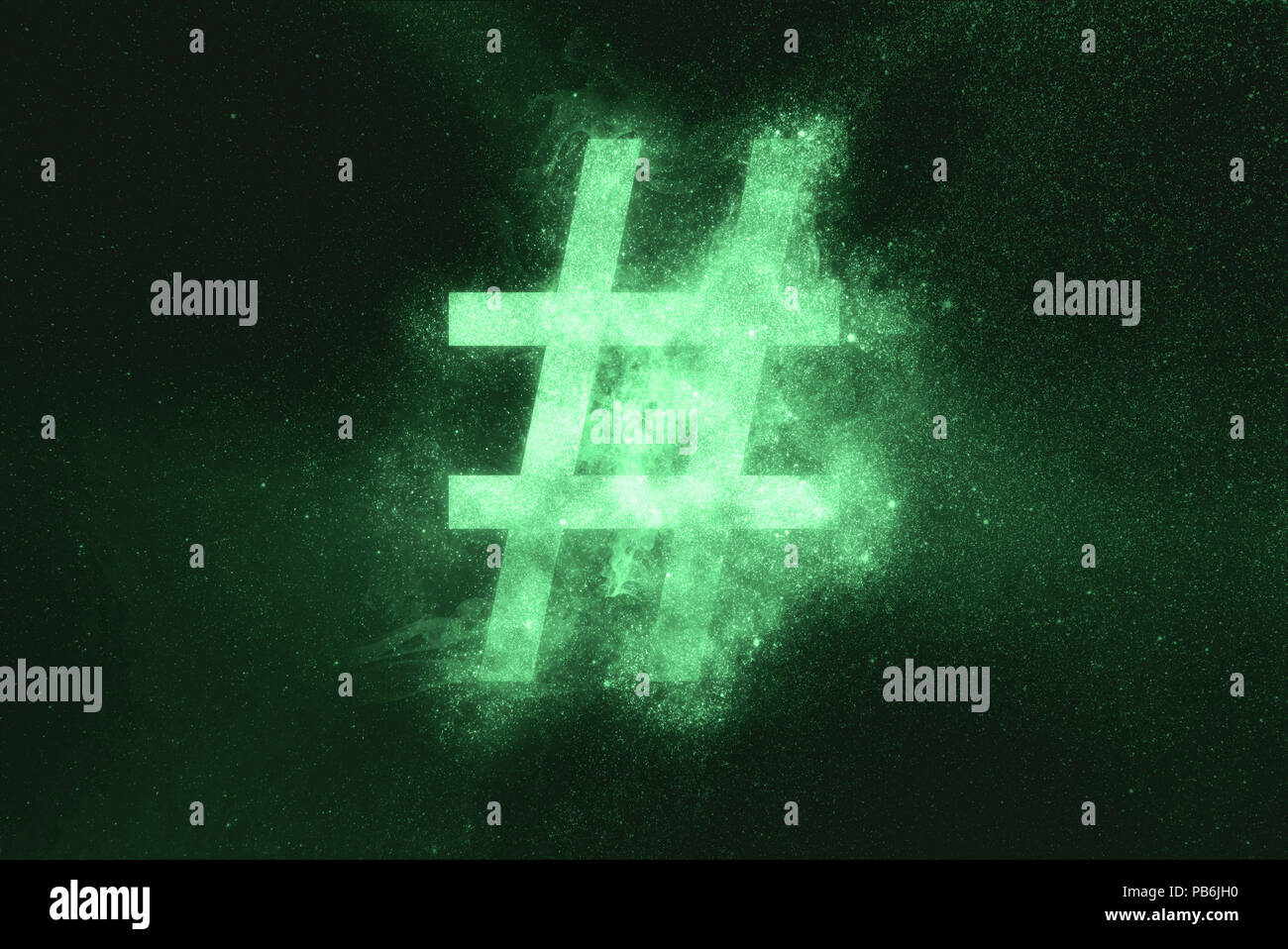 Signo hashtag Hashtag símbolo. Símbolo verde Foto de stock