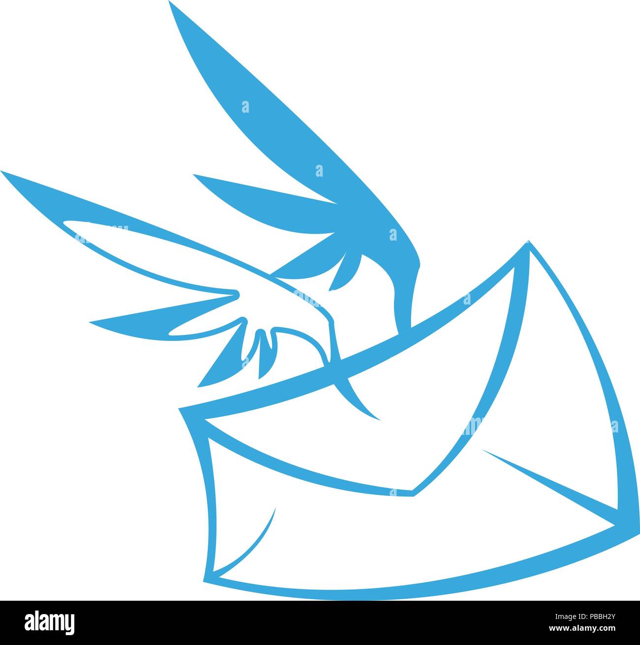 Sobres con alas - Entrega de cartas Imagen Vector de stock - Alamy