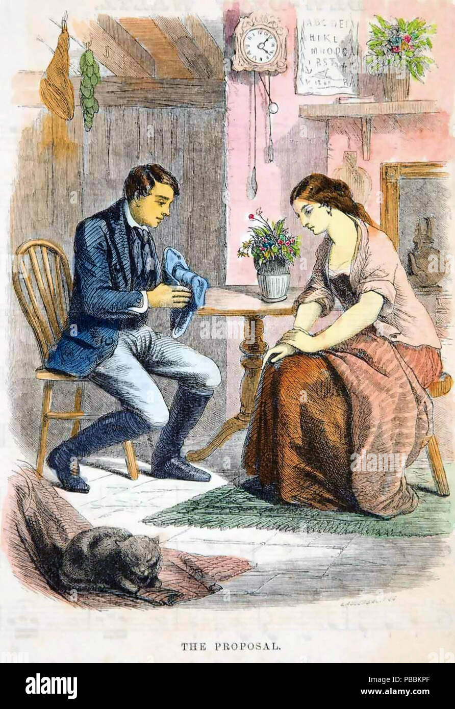 Propuesta victoriana un grabado de 1862 Foto de stock
