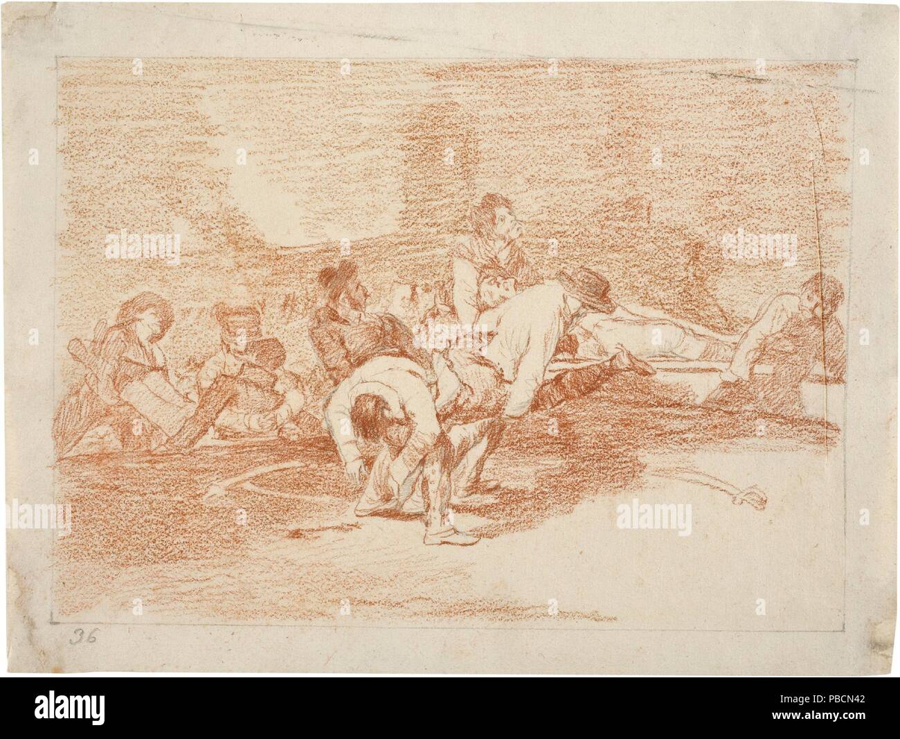 Francisco de Goya y Lucientes / 'aún pueden servir". 1810 - 1814. Tiza roja sobre papel de marfil. Museo: Museo del Prado, Madrid, España. Foto de stock