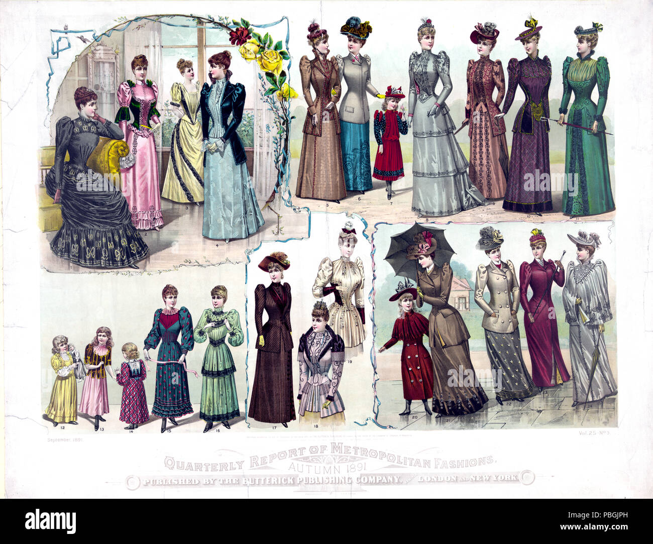 Informe trimestral de las modas metropolitanas, Otoño 1891 ca Sept 1891 Foto de stock