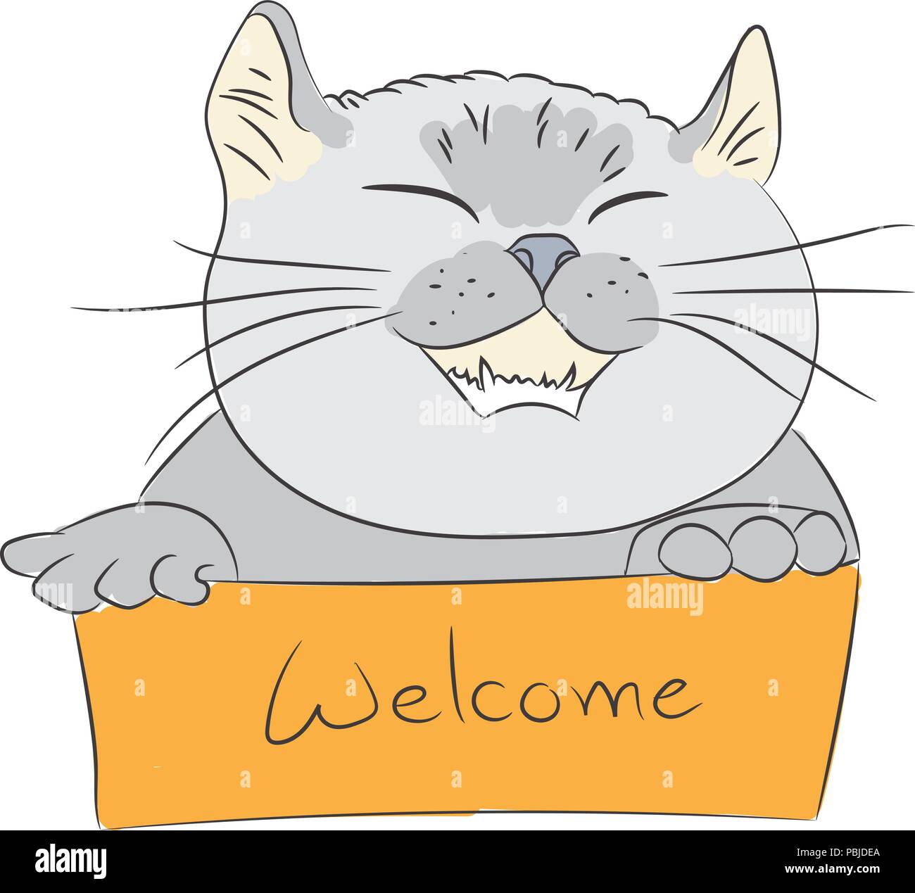 Welcome cat Imágenes vectoriales de stock - Alamy