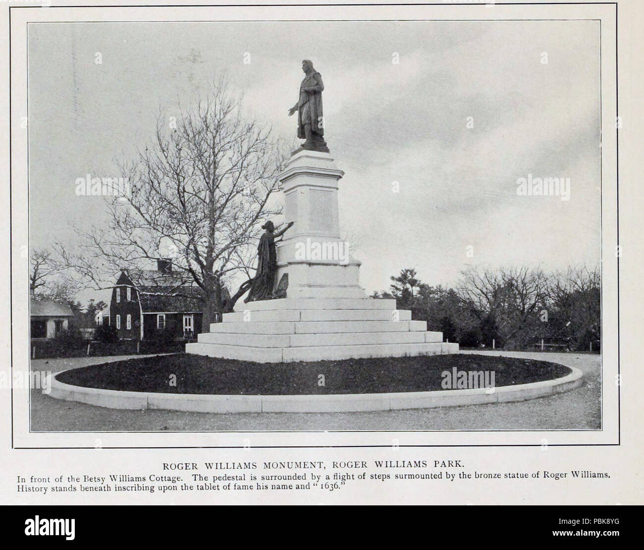 1267 Roger Williams Monumento de opiniones de la Providencia (1900) Foto de stock