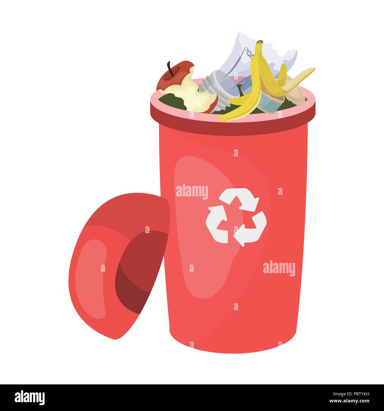 Un completo basurero con residuos. Basura y ecología único icono en el  estilo de dibujos animados símbolo vector stock ilustración Imagen Vector  de stock - Alamy