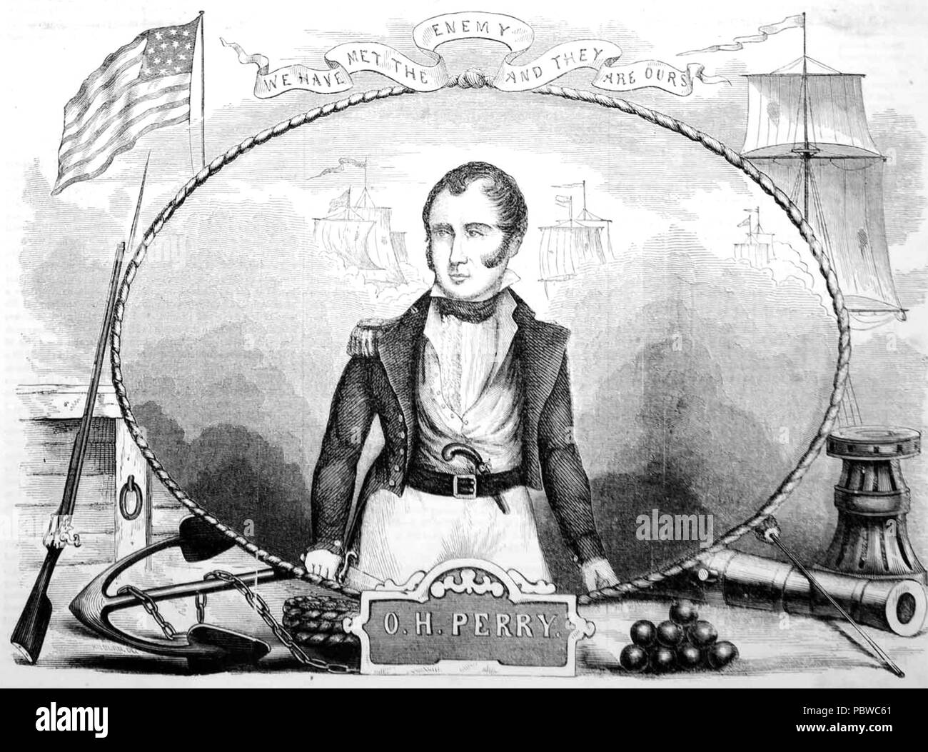 Peligro de OLIVER PERRY (1785-1819) comandante naval americana Foto de stock