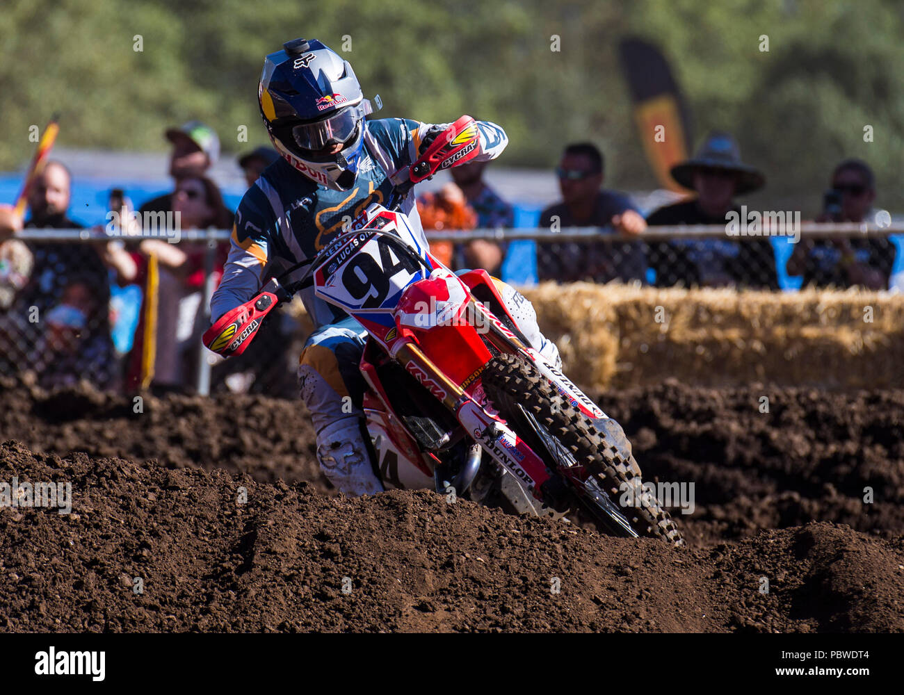 Washougal, WA USA. 28 de julio de 2018. 94 Ken Roczen saliendo del