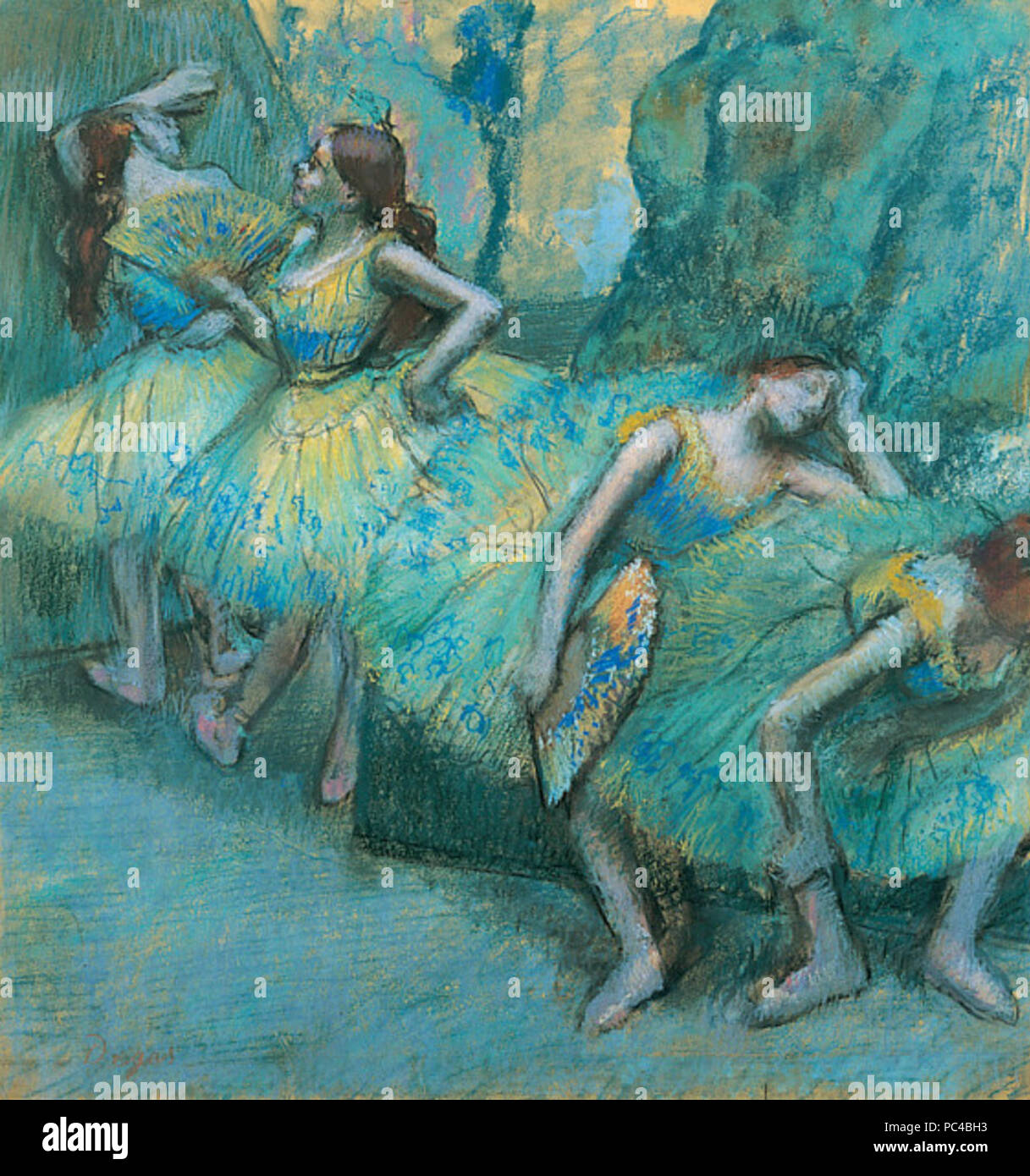 25 Edgar Degas - bailarines de ballet en las alas. Foto de stock