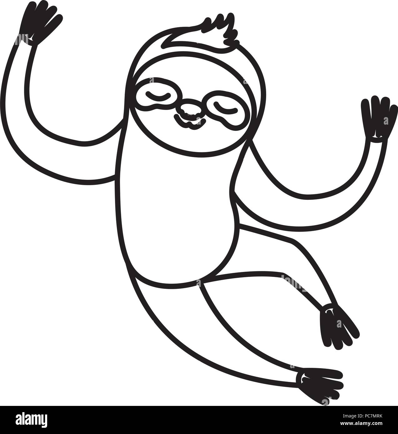 Wild sloth icono de animal Ilustración del Vector