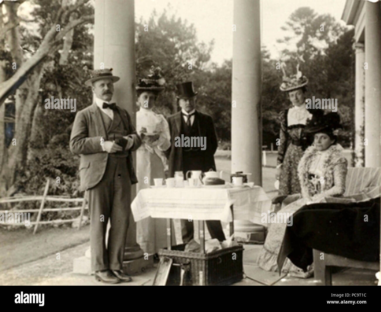 Té de la tarde en Strickland House 1898. Foto de stock