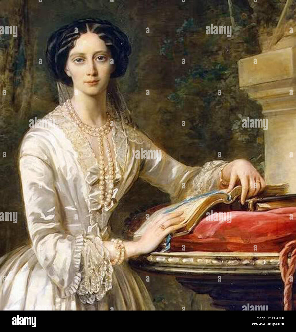 396 María Alexandrovna de Rusia por C.Robertson (1849, Hermitage) Detalle Foto de stock