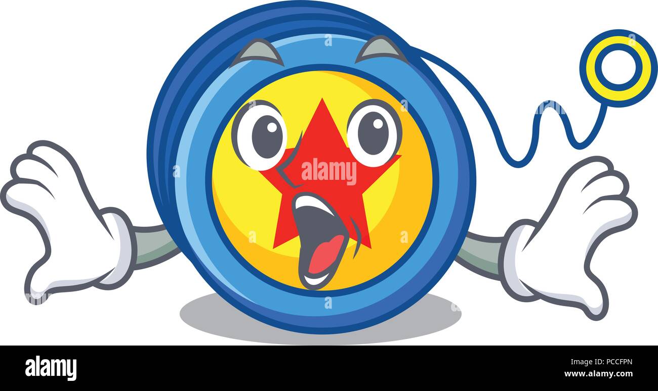 Sorprendido yoyo mascota estilo de dibujos animados Imagen Vector de stock  - Alamy