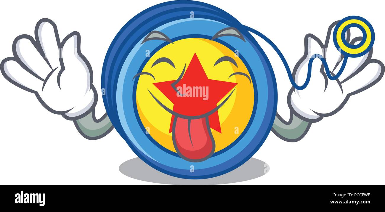 Lengua fuera yoyo mascota estilo de dibujos animados Imagen Vector de stock  - Alamy