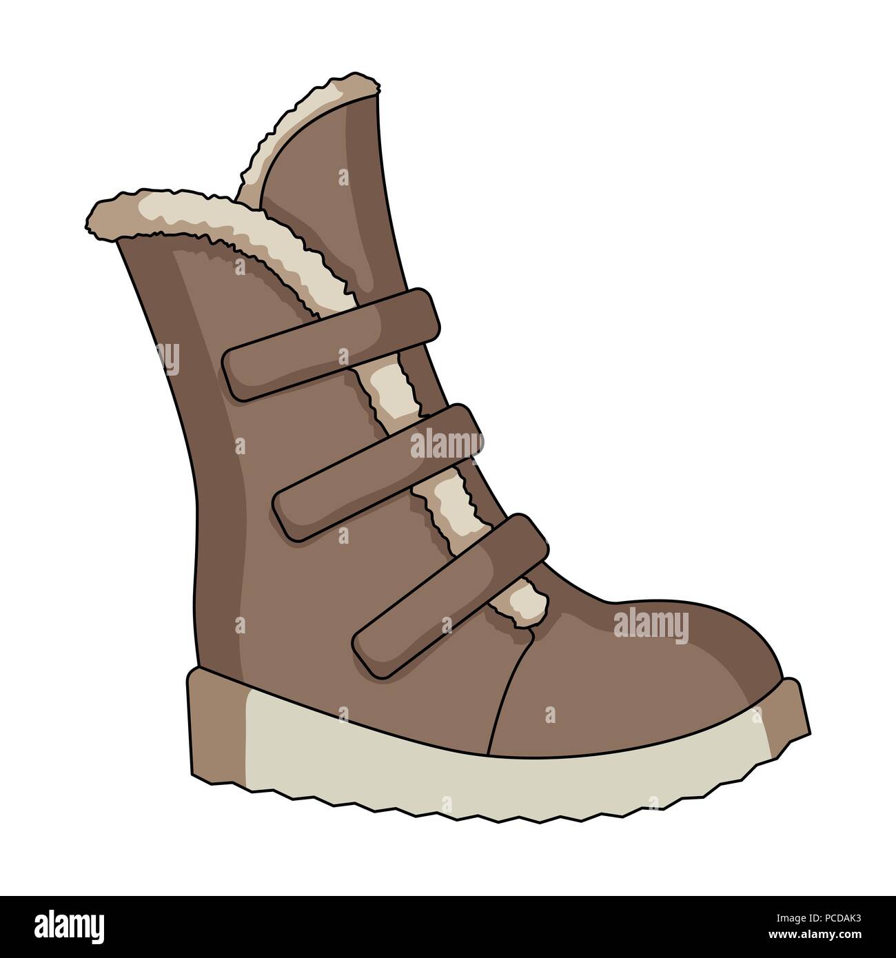 Tall botas de invierno de lana con Velcro. Zapatos para  explorers.zapatillas diferentes único icono en el estilo de dibujos  animados de símbolos vectoriales ilustración web de stock Imagen Vector de  stock -