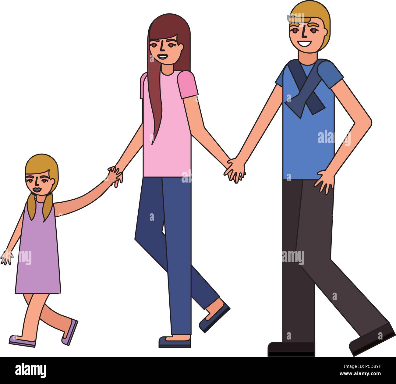 Papa Mama E Hija Manos Poca Ilustracion Vectorial Imagen Vector De Stock Alamy