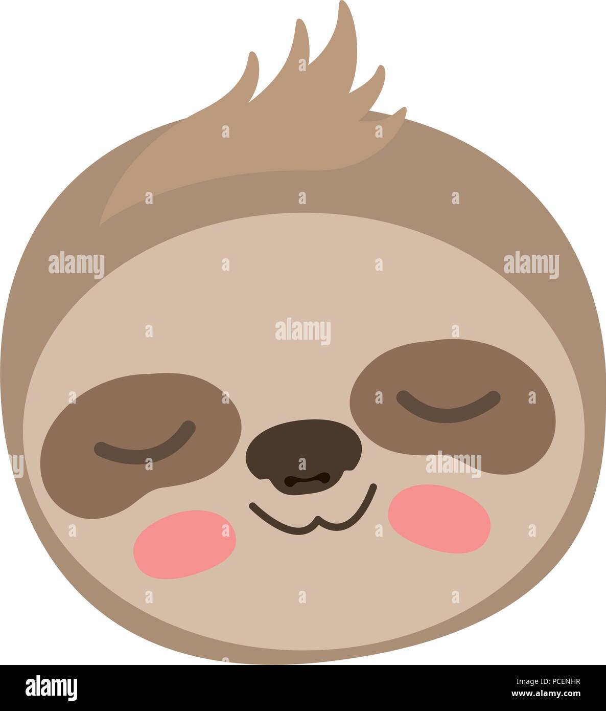 Wild sloth cabeza de animal Ilustración del Vector