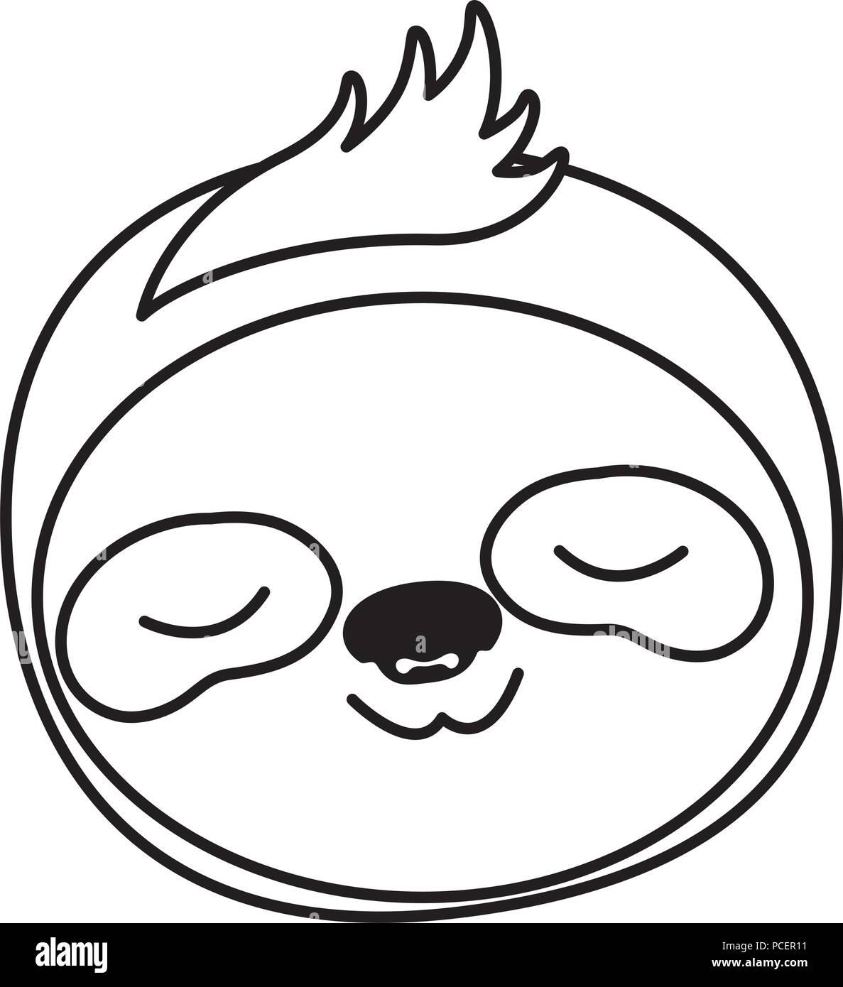 Wild sloth cabeza de animal Ilustración del Vector