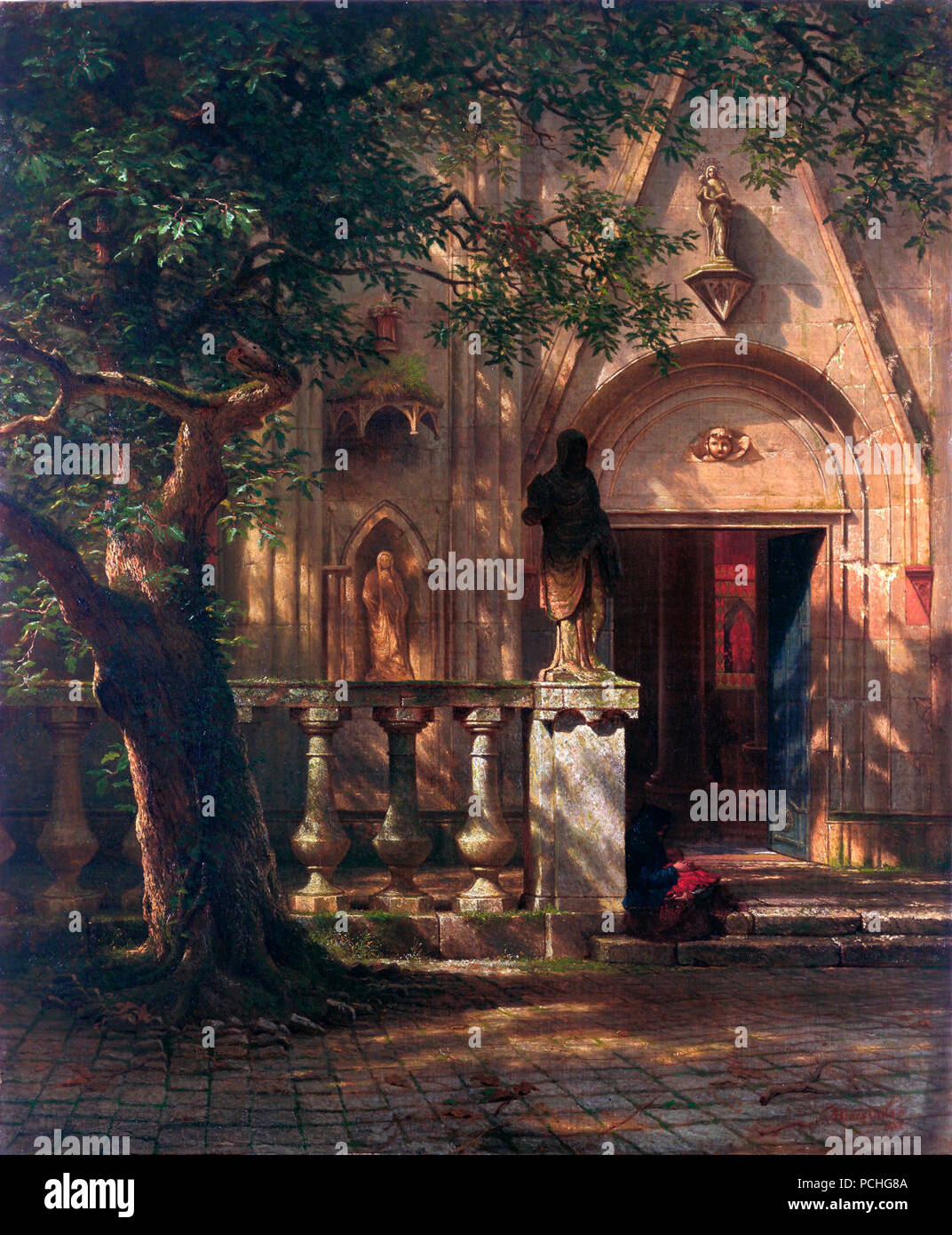 Albert Bierstadt - Sol y Sombra - Foto de stock