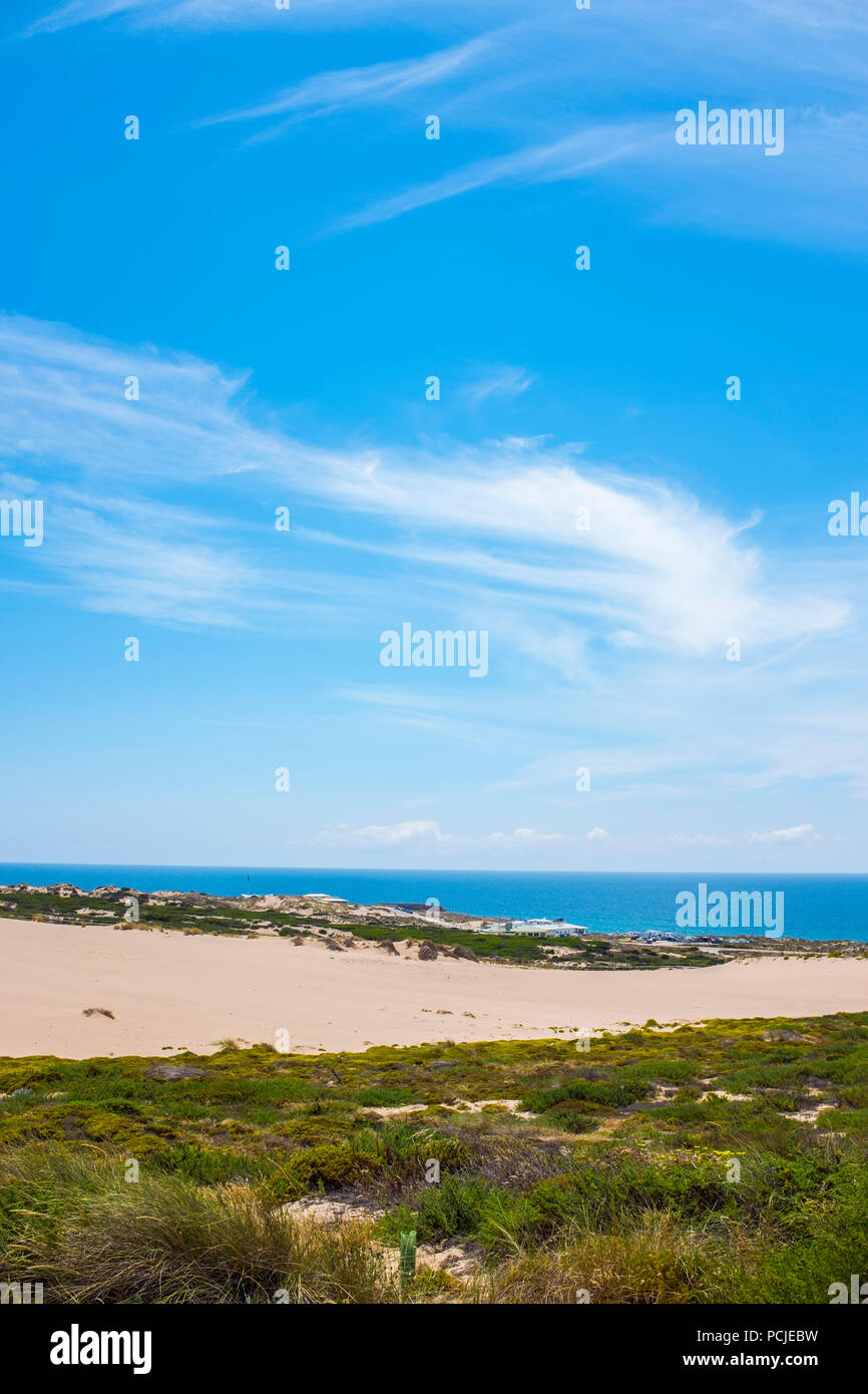 Duna Da Cresmina, dunas de arena, Cascais, Lisboa, Portugal, parte del sistema de dunas Guincho-Cresmina. Foto de stock