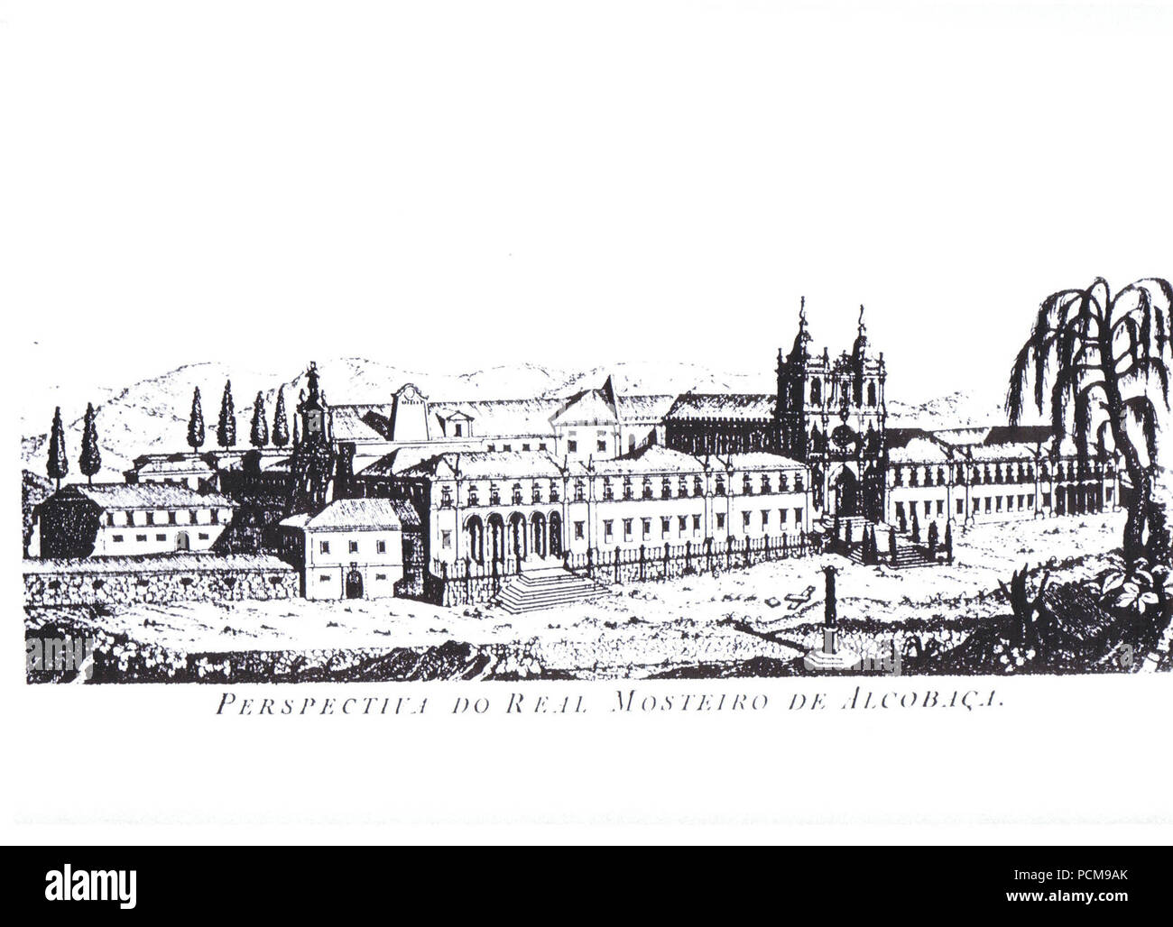 Alcobaca.mosteiro.1750. Foto de stock