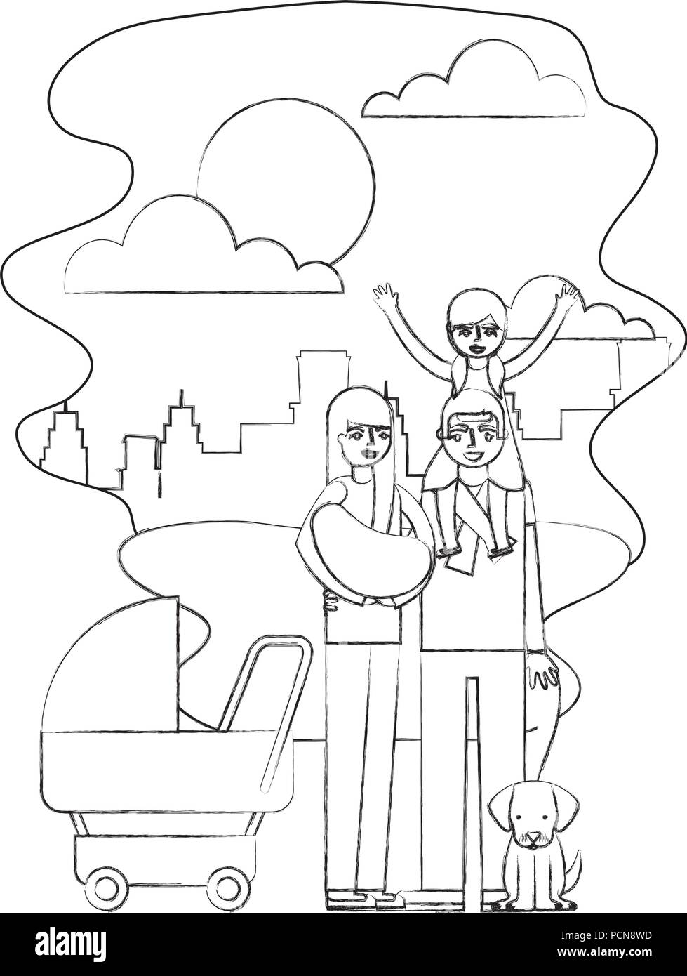 Hija De Papa Y Mama La Celebracion De Bebe Y Perro En El Parque Ilustracion Vectorial Dibujo A Mano Imagen Vector De Stock Alamy Hija De Papa Y Mama La Celebracion De Bebe Y Perro En El Parque Ilustracion Vectorial Dibujo A Mano Imagen Vector De Stock Alamy