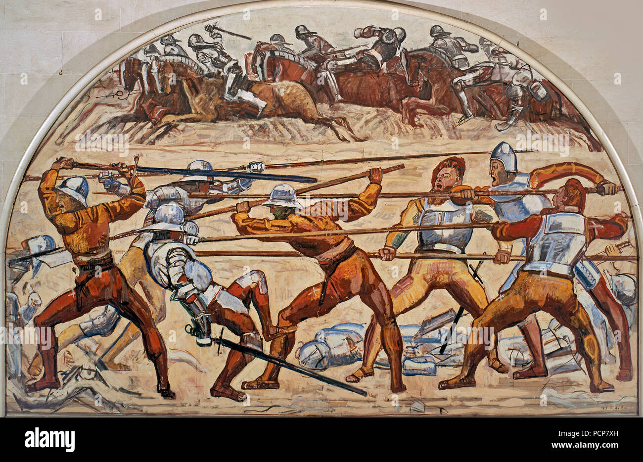 La batalla de Murten. El estudio, 1917. Foto de stock