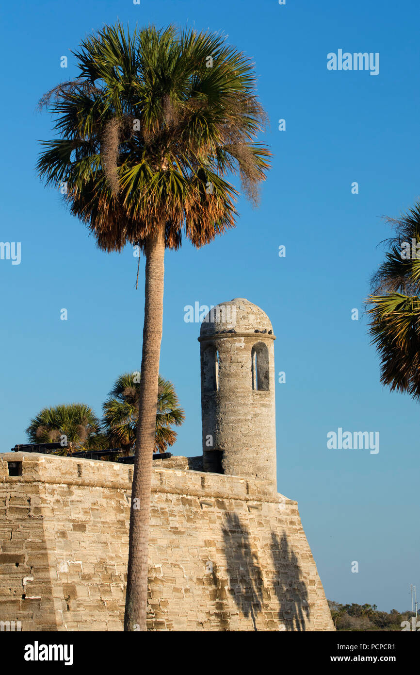 Baluarte de San Carlos, el Castillo de San Marcos Monumento Nacional, San Agustín, Florida Foto de stock