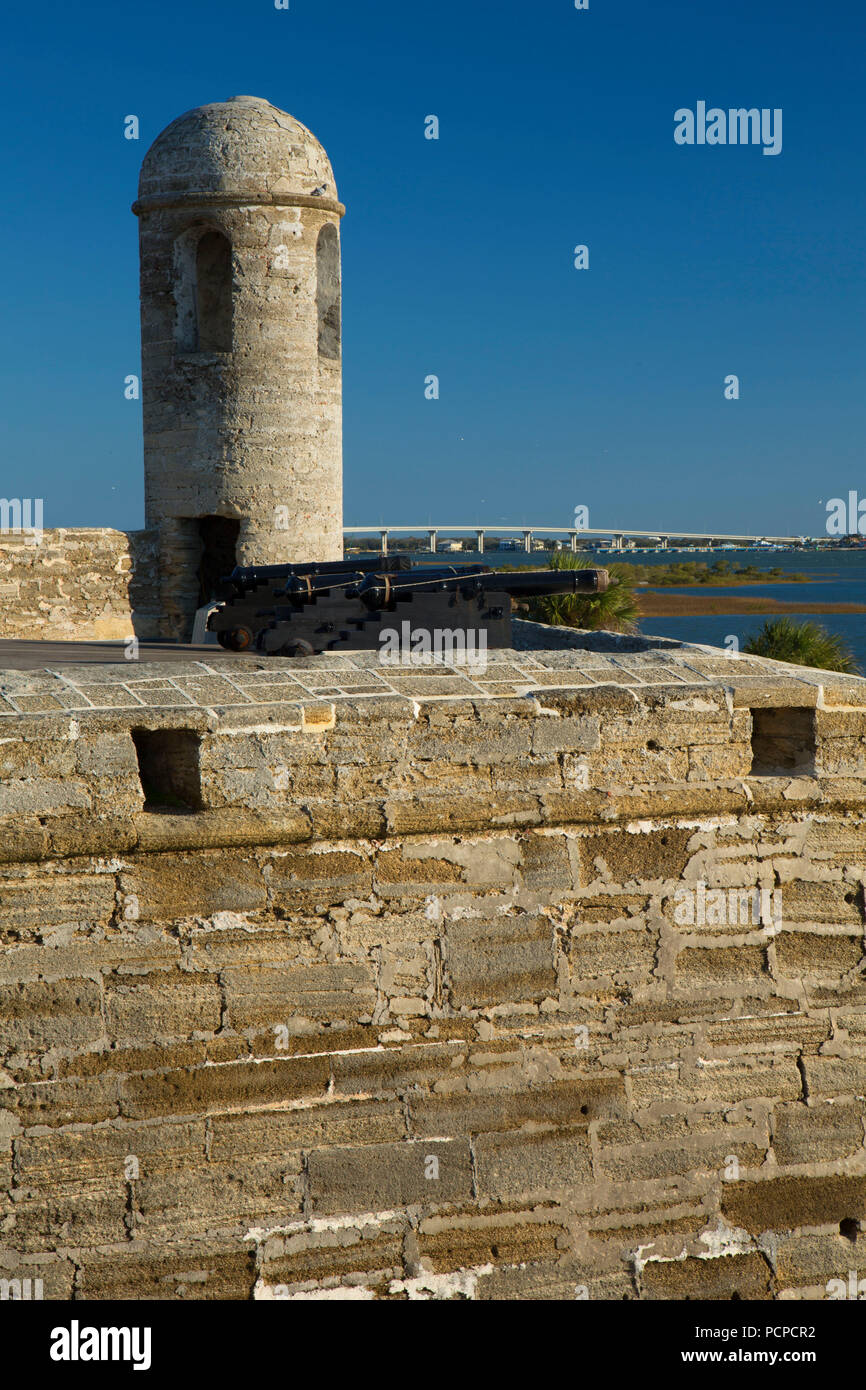 Baluarte de San Carlos, el Castillo de San Marcos Monumento Nacional, San Agustín, Florida Foto de stock