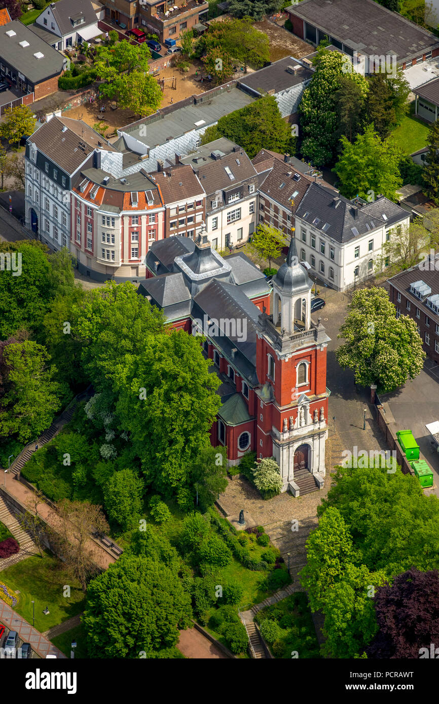 En la Marienhospital Aachen, vista del centro de la ciudad de Aquisgrán, Aachen, Euregio Maas-Rhein, Renania del Norte-Westfalia, Alemania Foto de stock