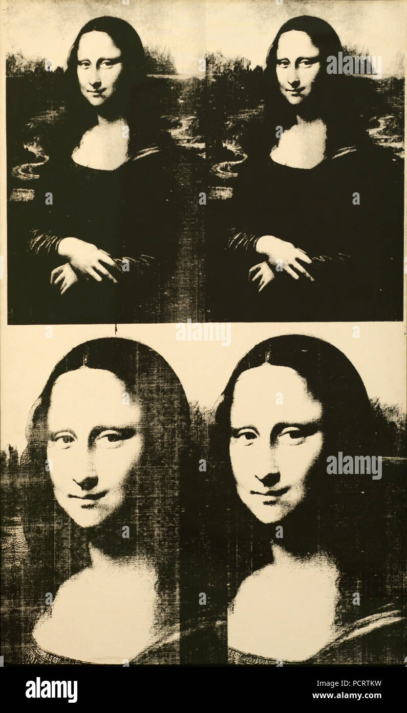 Warhol pintura 'Mona Lisa', serigrafía y acrílico sobre lienzo, 1963. Foto de stock