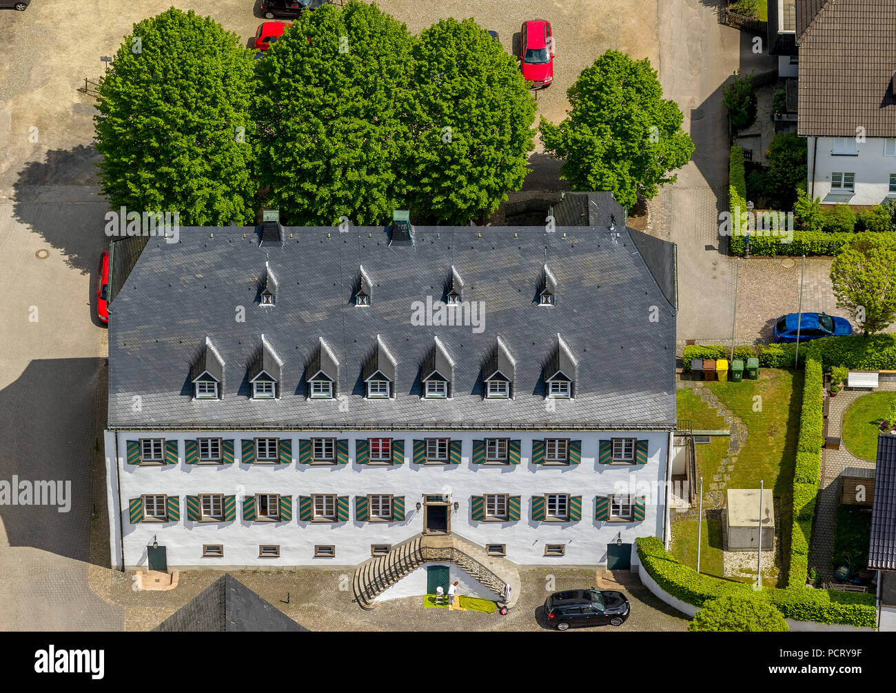 Antiguo monasterio cisterciense en Drolshagen, vista aérea de Drolshagen Foto de stock