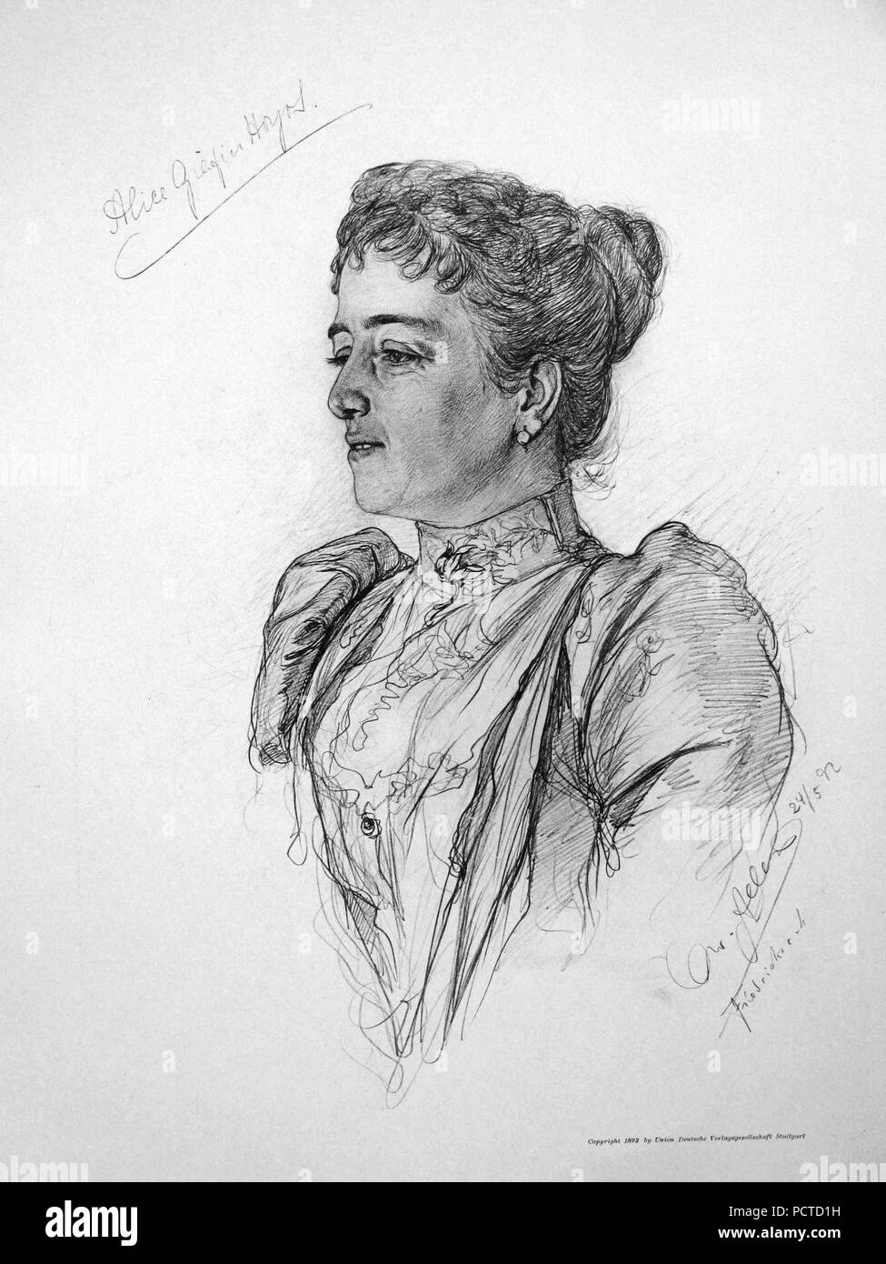 Alice Gräfin Hoyos (por C.W. Allers, 1892). Foto de stock