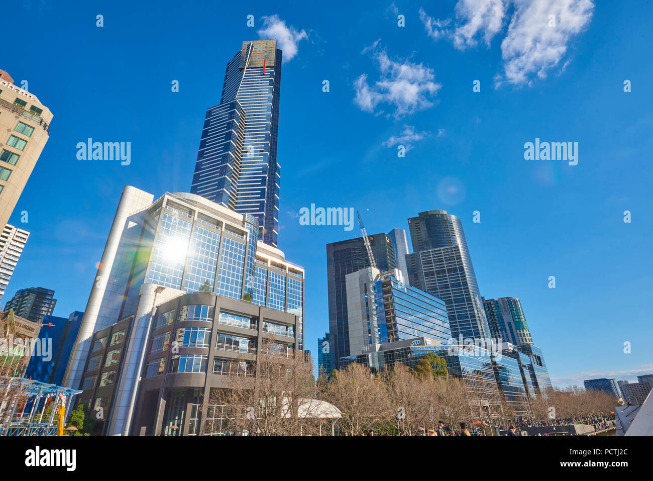 Skyscraper (Torre Eureka) en el Río Yarra, Paisaje Urbano, Melbourne, Victoria, Foto de stock