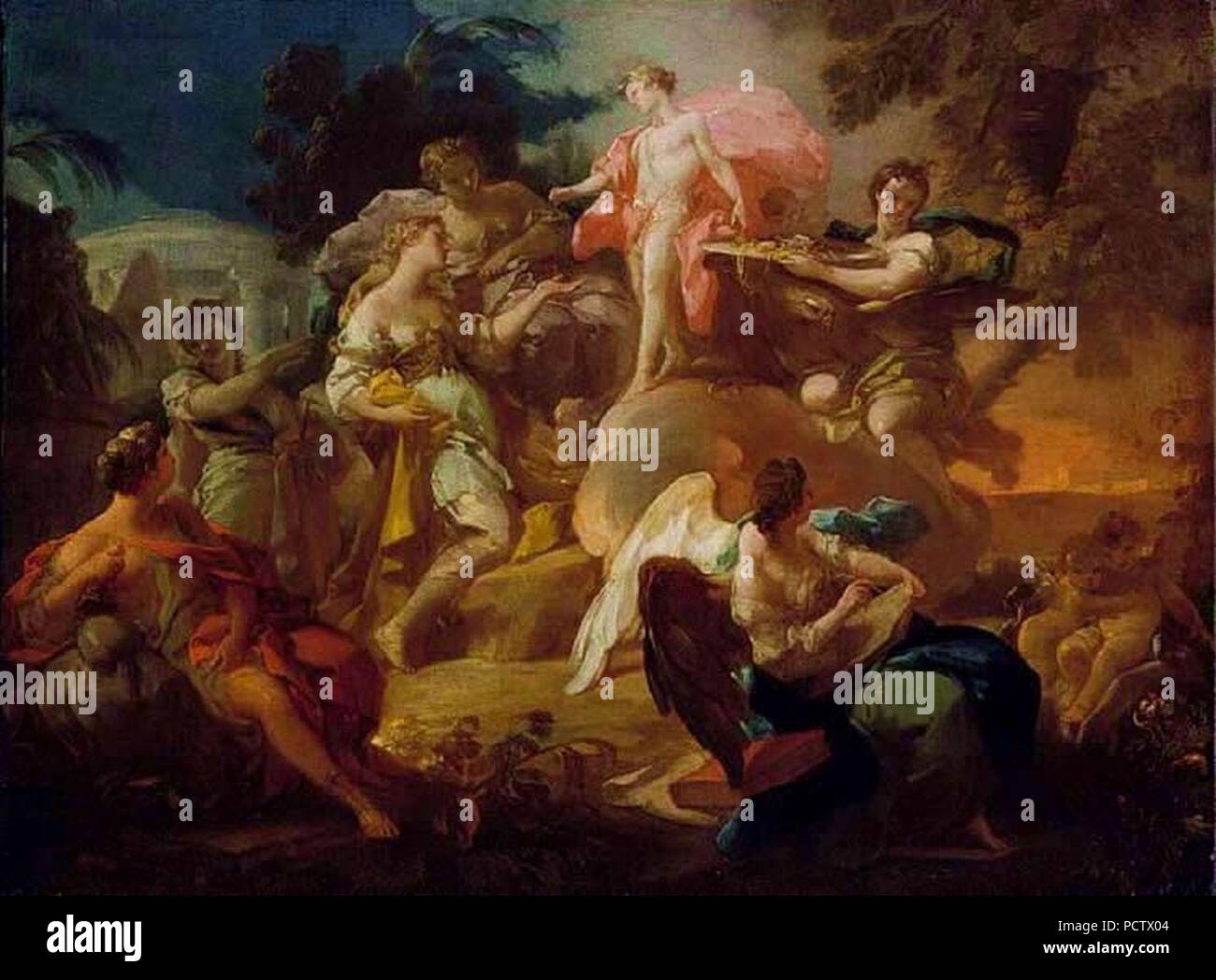 Alegoría de las artes con Apollo y las gracias por Corrado Giaquinto  Fotografía de stock - Alamy