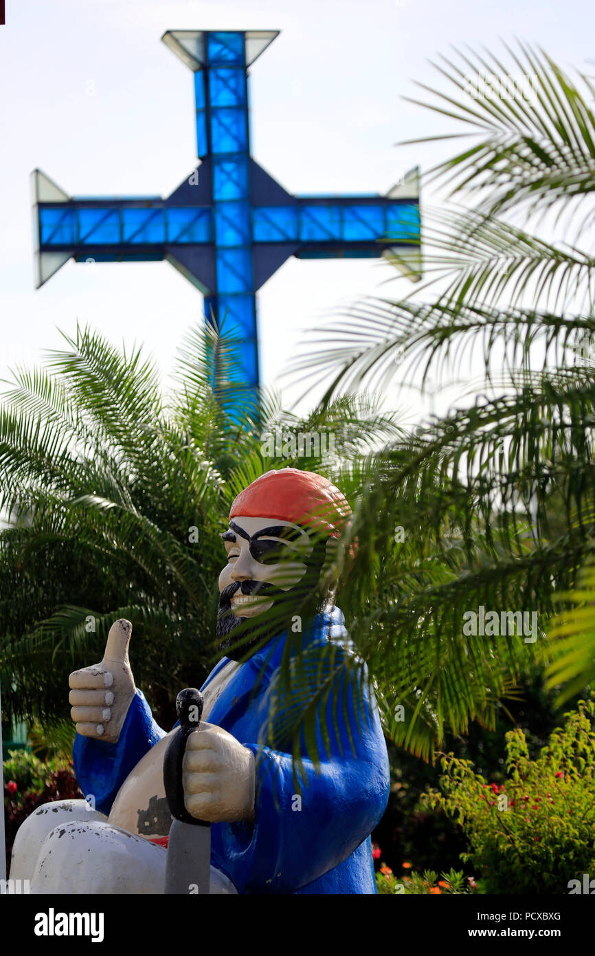 Agosto 3, 2018 - Puerto La Cruz, Anzoátegui, Venezuela - Agosto 03, 2018.  El pirata, es una estatua que se encuentra en uno de los extremos de la cruz  a pie del