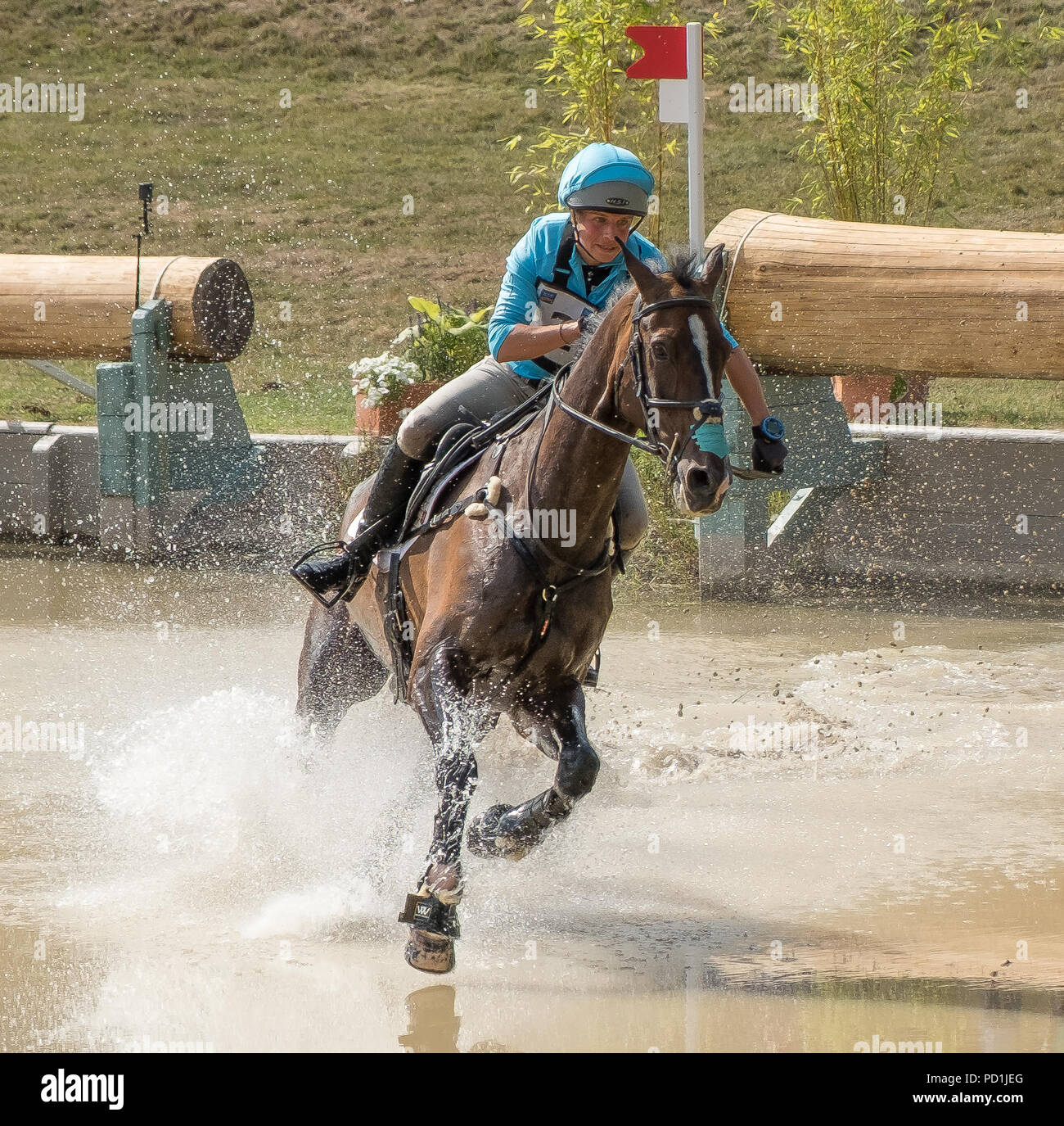 Gatcombe Park Gloucestershire Magic millones Festival British Eventing. Izzy Taylor& ser Tocable finalistas de la Magia millones British Open Championships 2018 Foto de stock