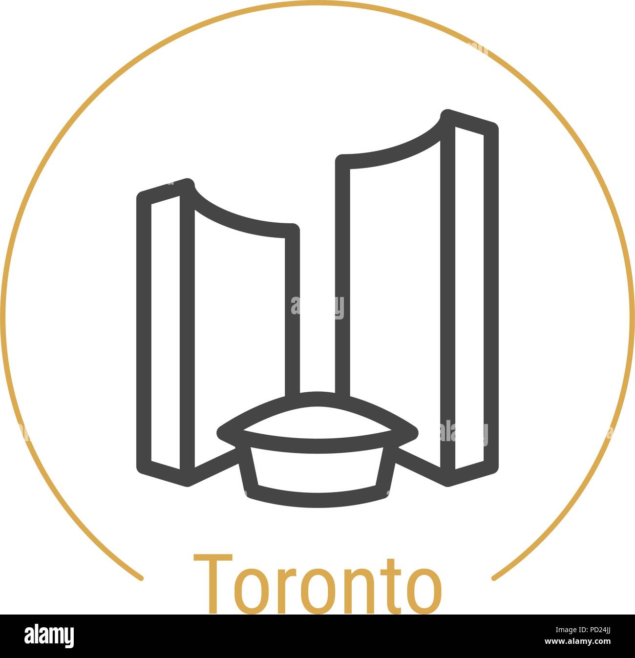 Toronto, Canadá Línea Vector icono Ilustración del Vector