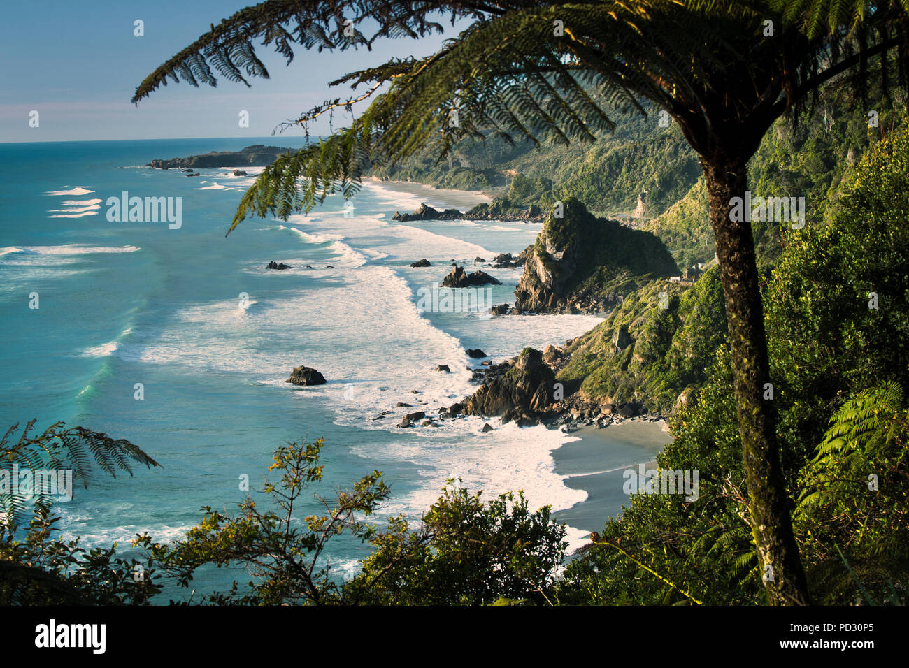 Vista escénica, Karamea, Hawkes Bay, Nueva Zelanda Foto de stock