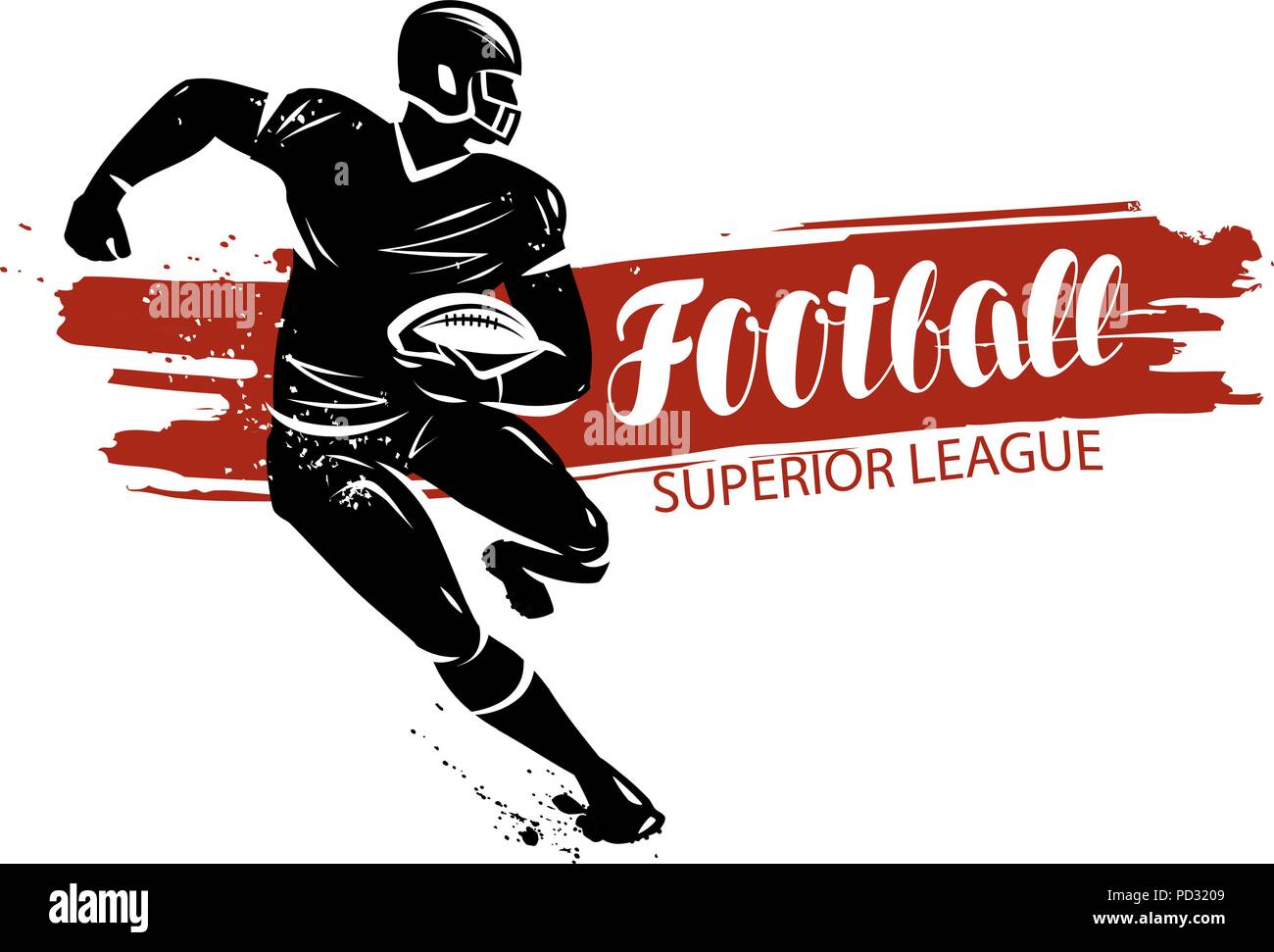 El fútbol americano, el banner. Ilustración vectorial concepto deportivo Ilustración del Vector