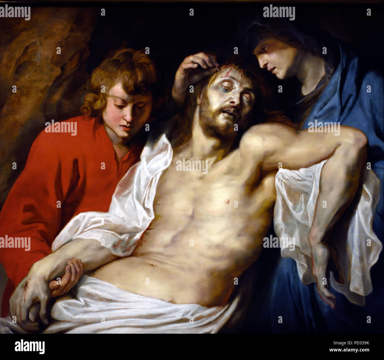 Lamentación de Cristo por la Virgen María y San Juan 1614-15 por Peter Paul Rubens (1577-1640) Bélgica Flamenca Bélgica Foto de stock