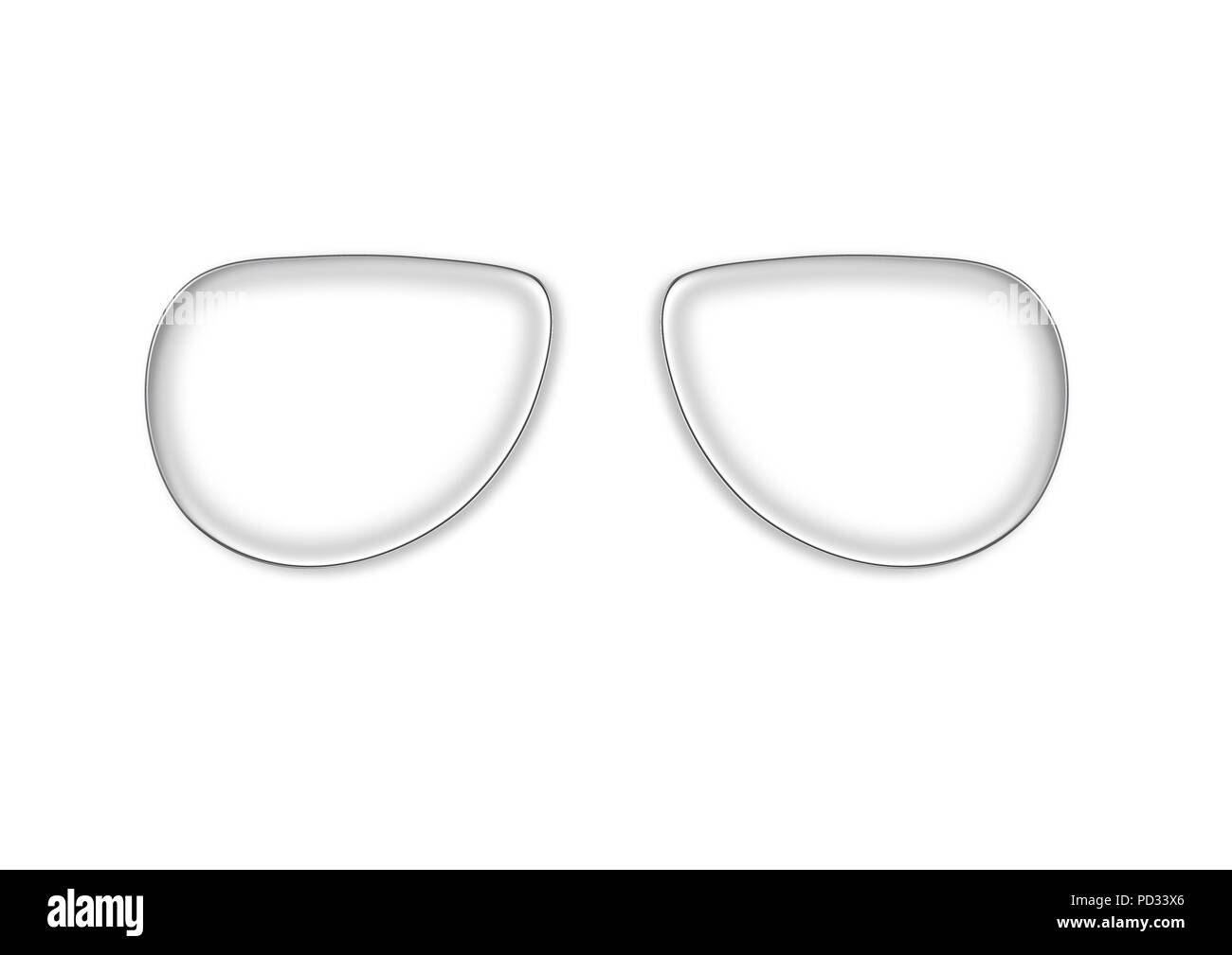 La ilustración de un par de lentes de cristal óptico, transparente. Forma aviador  gafas Fotografía de stock - Alamy