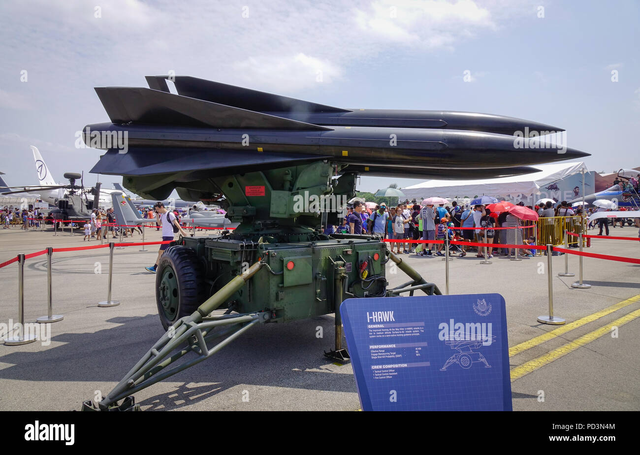 Singapur - 10 Feb, 2018. Un Raytheon MIM-23 Hawk (I-Hawk) sistema ...