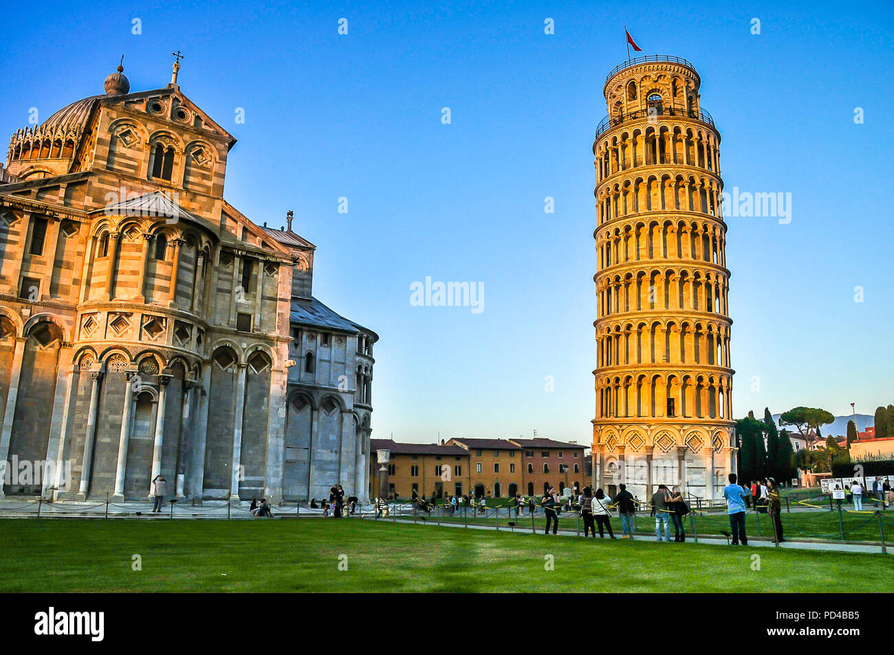 La Torre Inclinada de Pisa Foto de stock