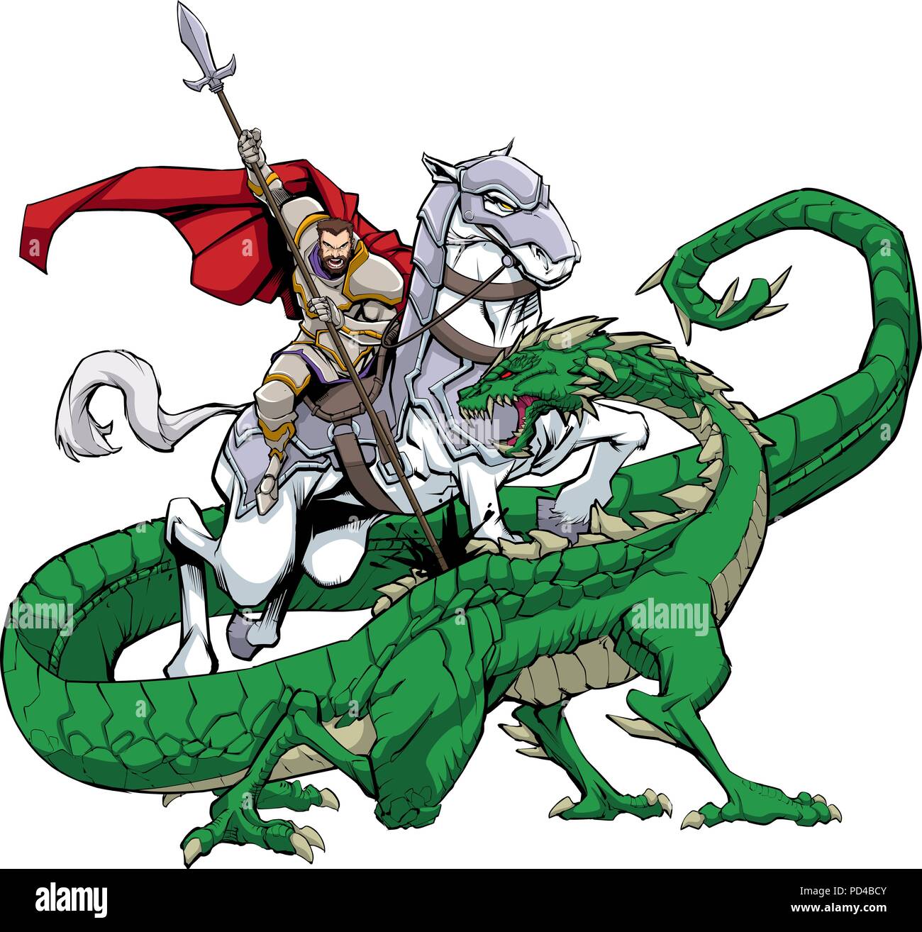 San matando al dragón Imagen Vector de stock Alamy