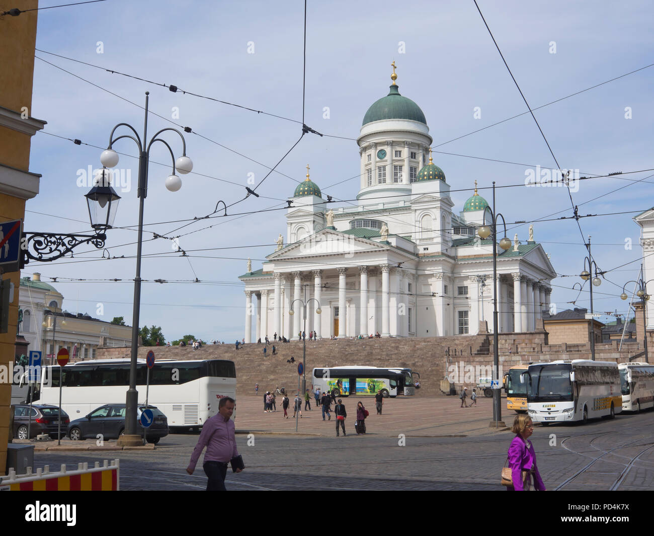 Catedral de Helsinki, un imponente edificio y una atracción turística en Finlands capital Foto de stock